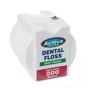 Beauty Formulas Nić dentystyczna ACTIVE Miętowa Woskowana 200m 132122035 - Nić dentystyczna