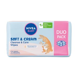 Nivea Baby Puha és Krémezett Biológiailag Lebomló Törlőkendők, 2 x 57 Darab 132139763