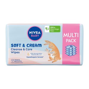 Nivea Baba Soft  amp; Cream Biológiailag Lebomló Törlőkendők - 4 x 57 Darab 132139765
