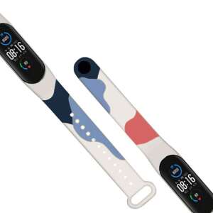 Xiaomi Mi Band 5 / 6 Camo Armband, weiß mit blauem und rosa Muster - Xiaomi Smartes Uhrenarmband