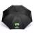 CobraEleven automatic umbrella, black with green logo, windproof, open view