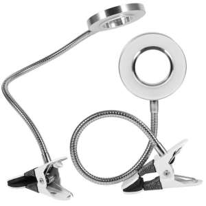 24 LED Clip-on Kosmetik Tischlampe mit Warm- und Kaltweißlicht, Weiß und Silber - OEM Tischlampen