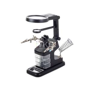 Magnifying Stand with Adjustable Crocodile Clips and LED Light 42003825 - Magnifying glass