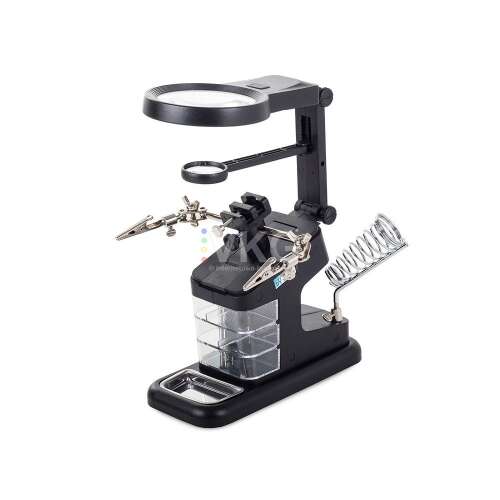 Magnifying Stand with Adjustable Crocodile Clips and LED Light 42003825
