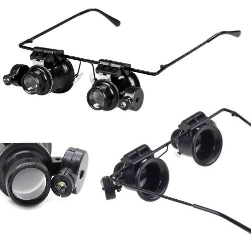 Magnifying glasses with LED lights, 10x and 20x magnification