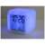 White digital alarm clock with color changing LED light, shows time, date, day of the week, and temperature