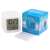 Color changing digital alarm clock with calendar and thermometer, white, with packaging