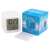 Color changing alarm clock with calendar, thermometer, and touch-sensitive backlight, white, with packaging