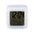 Color changing alarm clock with calendar, thermometer, and touch-sensitive backlight, white, showing time, day, month, date, and temperature