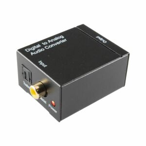 SAL DTA AUDIO digitális-analóg audió átalakító, 2in1 TOSLINK és koaxiális RCA bemenet, 2 RCA kimenet, hálózati adapter 132216077 - Audio-video kapcsoló