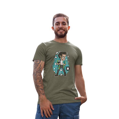 D&B Férfi/Unisex Póló PC00027 Ace Ventura Katonai zöld-Méret 4XL 132229420 - Férfi póló