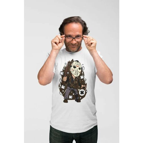 D&B Férfi/Unisex Póló PC00056 Jason Voorhes Fehér-Méret XL 132230470 