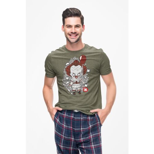 D&B Férfi/Unisex Póló PC00080 Pennywise Katonai zöld-Méret 5XL 132231284 - Divat és öltözködés
