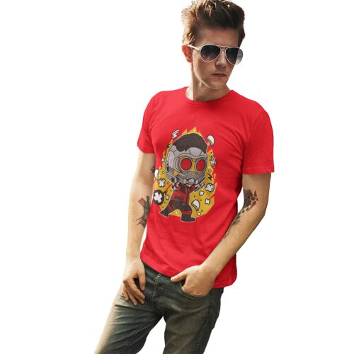 D&B Férfi/Unisex Póló PC00106 Star Lord Piros-Méret 4XL 132232256 - Divat és öltözködés