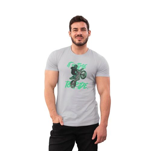 D&B Férfi/Unisex Póló ST00168 Ride Szürke-Méret L 132233751 - Férfi ruházat