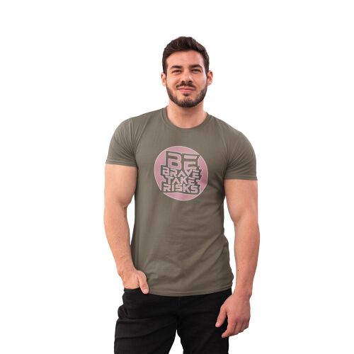 D&B Férfi/Unisex Póló ST00173 Risks Katonai zöld-Méret 4XL 132233940 - Férfi ruházat