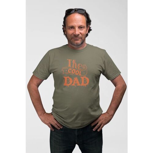D&B Férfi/Unisex Póló ST00225 Cool Dad Katonai zöld-Méret M 132236387 - Divat és öltözködés