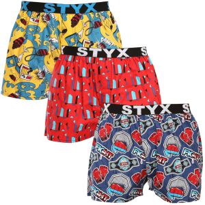 3PACK férfi bő szárú boxeralsók Styx art sportos gumipánt többszínű (3B15690) M 132242670 - Férfi ruházat