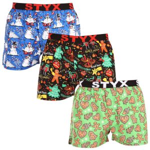 3PACK férfi bő szárú boxeralsók Styx art sportos gumipánt többszínű (3B17134) XL 132248038 - Férfi ruházat