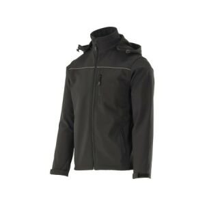 YATO Munkavédelmi softshell kabát kapucnival fekete L-es méret 3 zsebes 147096774 - Yato