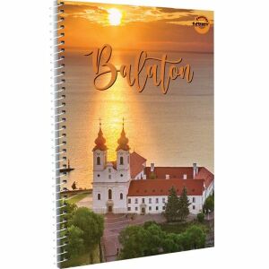 T-Creatív A4 spirálfüzet Tihanyi Apátság és Balaton látképpel, kockás - T-Creativ