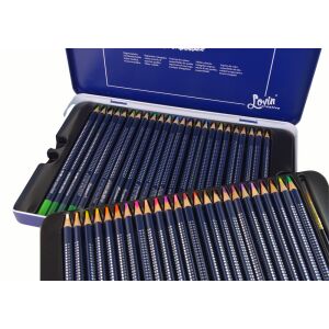 48 darabos vízfesték ceruzakészlet elegáns, sötétkék fémdobozban