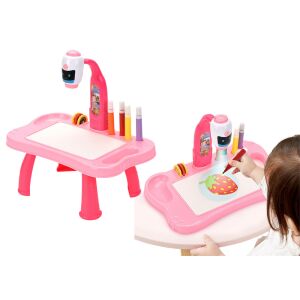 Rózsaszín Mini Projektor és Rajzasztal Robot 2in1 Játékszett