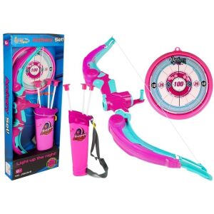 Rózsaszín gyerek íj + 3 tapadókorongos nyíl