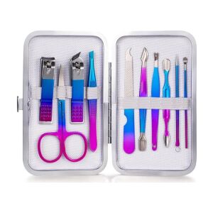 Professzionális 10 elemes manikűr készlet ombre kék-lila árnyalatban 132259099 - Manikűrkészlet