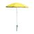 Gelber Sonnenschirm mit befestigtem Bodenanker
