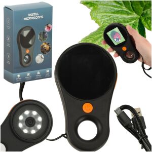 Digitális kézi mikroszkóp 500x nagyítás, 2 MP, 2" IPS kijelző, USB-C