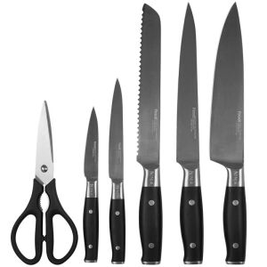 Ninja Foodi StaySharp 6 darabos késkészlet élezővel, ezüst és fekete - Konyhakés