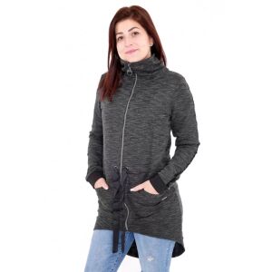 Altisport Agnes fekete női pulóver, M méret, viselve, elölnézet - Női pulóver