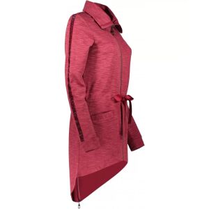 Oldalnézet az Altisport Agnes burgundi női hosszú pulóverről cipzárral és kötővel - Női pulóver