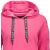 Közelkép az Altisport Davinia rózsaszín pulóver kapucnijáról és húzózsinórjairól