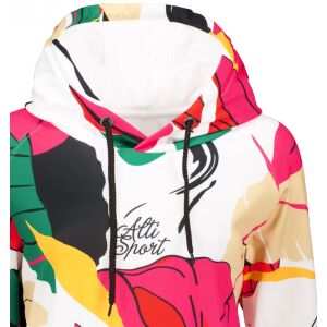 Közelkép az ALTISPORT Fehér Virágmintás Női Funkcionális Pulóverről - Kapucni részlet - Női ruházat