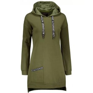 Altisport Davinia khaki női kapucnis pulóver ruha - Női pulóver