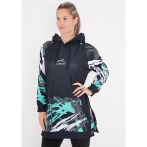 ALTISPORT Női Funkcionális Hosszított Pulóver - Fekete/Türkiz, XXXL 136218955 - Női ruházat