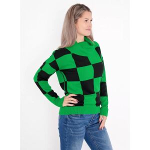 ALTISPORT DELLA zöld és fekete kockás pulóver, oldalnézet modellen - Női pulóver