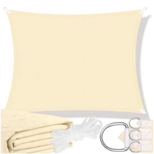 Springos vízálló szögletes Napvitorla 4x3m 160 g/m2 - Bézs