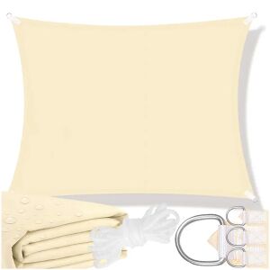 Springos vízálló szögletes Napvitorla 4x3m 160 g/m2 - Bézs