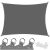 Springos dark grey rectangular shade sail with D-rings and rope