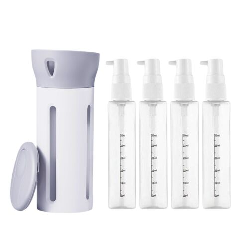 Dispenser de calatorie, cu 4 rezerve x 30 ml fiecare, compact, ergonomic si rezistent la scurgeri 132354258