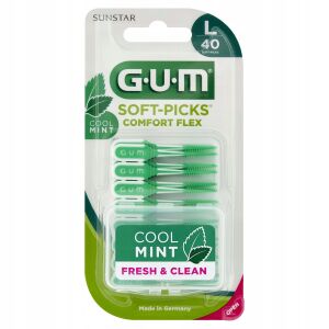 GUM Soft-Picks Comfort Flex, Kényelmes Fogköztisztítók Cool Mint L, 40 darab 132354530