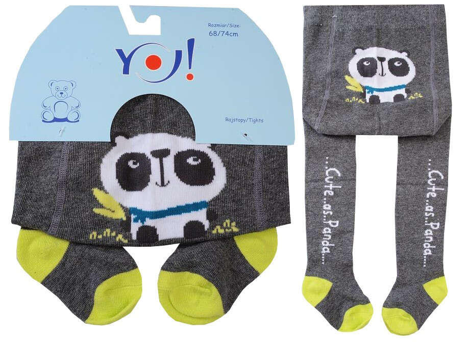 Yo! fiú Harisnya - Panda - szürke