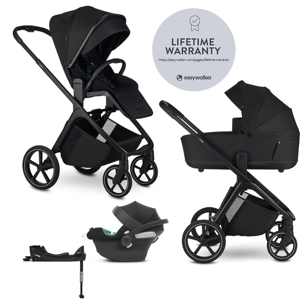 E-shop Easywalker Zoey Pure Black kombinovaný kočík + CYBEX Aton B2 i-Si...