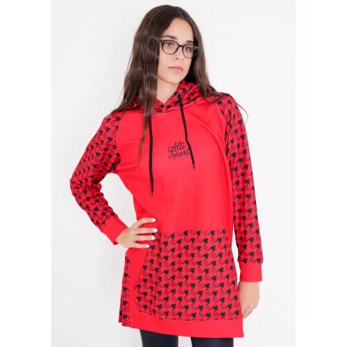 Altisport Prémium Női Funkcionális Hosszított Pulóver - Piros/Fekete - XXXL 136212433