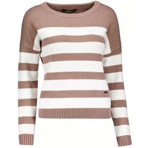 ALTISPORT DOLLY bézs csíkos női pulóver, elölnézet - Női pulóver