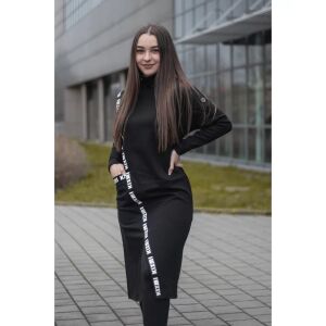 KIXMI PAIGE fekete hosszú kapucnis ruha modellen - Női pulóver