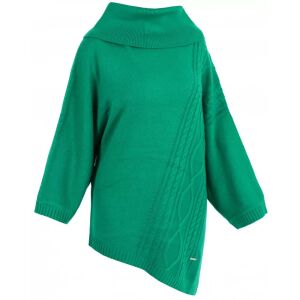 KIXMI Roslin zöld, túlméretezett pulóver fehér háttérrel - Női pulóver